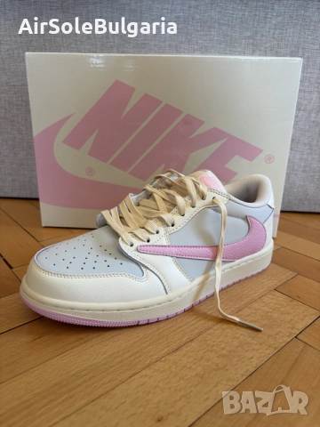 Jordan 1 x Travis Scott Shy Pink Size EUR 41/ UK 7 Brand New With Box 📦 , снимка 5 - Маратонки - 55728487