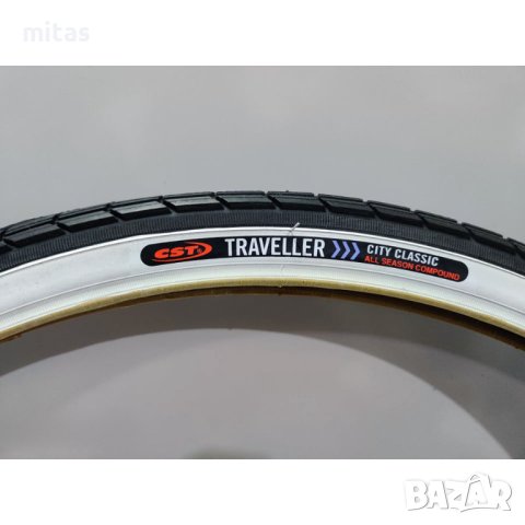 Външна гума за ивалидна количка CST 24 x 1 3/8 (37-540) Черна/бял борд, снимка 5 - Части за велосипеди - 44473657