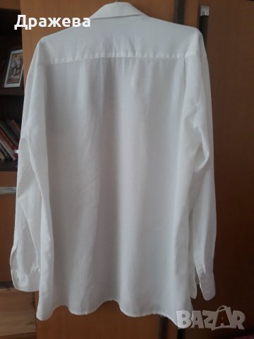 Бяла кенарена мъжка риза 100%памук, снимка 2 - Ризи - 37939744