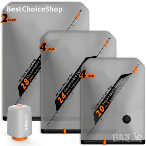 10 броя вакумни чанти за съхранение с безжична презареждаща се помпа