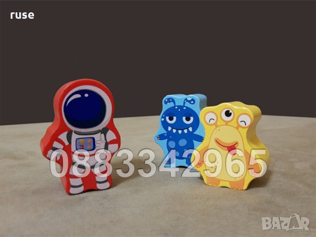 НОВИ! Дървен СОРТЕР совалка - космически кораб / ракета с 6 фигурки, снимка 10 - Образователни игри - 32150673