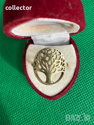 Позлатен сребърен пръстен / дървото на живота. №7682, снимка 4 - Пръстени - 52638166