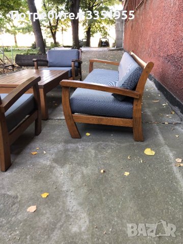 Масивна мебел ниско сядане 2 комплекта, снимка 7 - Дивани и мека мебел - 42152489