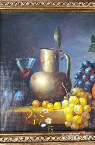 Картина натюрморт с плодове - масло върху платно, снимка 2 - Картини - 52791028