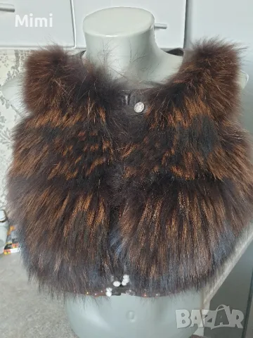 Кожен елек с естествен косъм