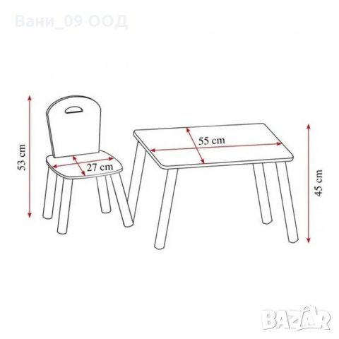 Комплект детска масичка и 2 стола, снимка 3 - Мебели за детската стая - 35089872