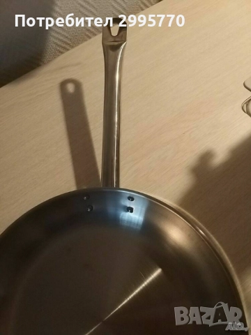 Френски Тиган от неръждаема стомана 28см, снимка 3 - Съдове за готвене - 52888381