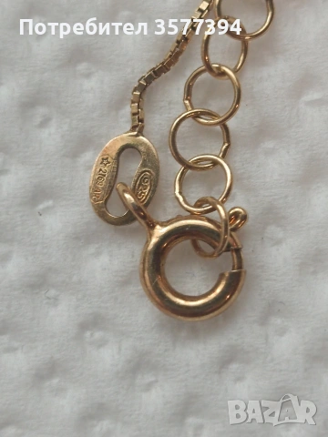 Позлатено сребърно колие, снимка 4 - Колиета, медальони, синджири - 53084211