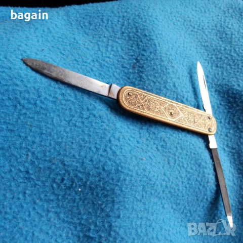 ППозлатен немски нож. Солинген., снимка 2 - Антикварни и старинни предмети - 54182742