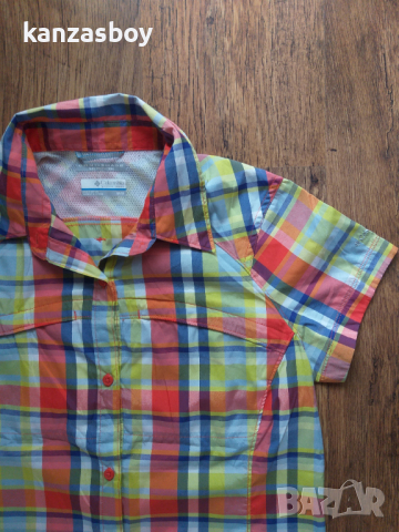 Columbia Multi Plaid Short Sleeve Shirt - страхотна дамска риза КАТО НОВА, снимка 2 - Ризи - 36573169