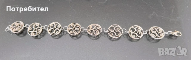 Сребърна гривна, снимка 3 - Гривни - 51301285