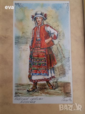 Епсимания Банова Градска народна носия от Несебър 1993г., снимка 2 - Картини - 39449212
