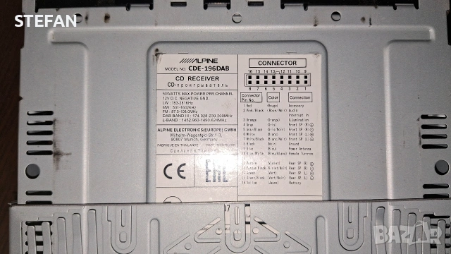///ALPINE CDE-196DAB , снимка 4 - Аудиосистеми - 53994714