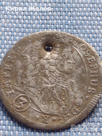 Сребърна монета 3 кройцера 1708г. Йозеф първи Прага Свещена Римска империя 13779, снимка 1 - Нумизматика и бонистика - 42872112