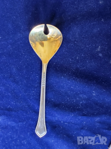 лъжички -12 бр. и вилички -6 бр. позлатени/посребрени мелхиор + лопатки за торта - 4 бр., други,СССР, снимка 10 - Други - 49867675