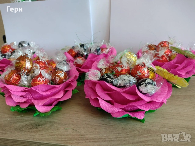 Роза 🌹 с бонбони , снимка 5 - Подаръци за жени - 53183144