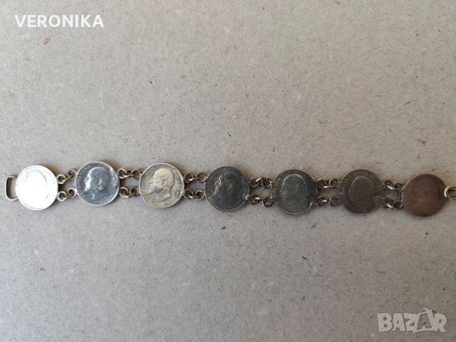 Стара гривна от сребърни Царски монети, снимка 4 - Антикварни и старинни предмети - 52680278