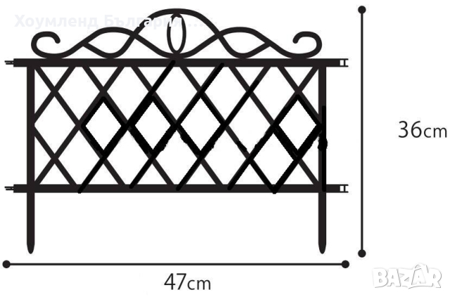 Комплект декоративна градинска ограда с орнаментно око - 3бр. / 47.5 х 36 см. /, снимка 4 - Огради и мрежи - 44759162