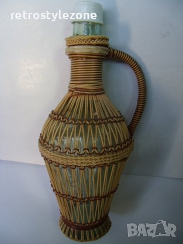 № 6874 стара стъклена бутилка с оплетка, снимка 2 - Други ценни предмети - 39922904