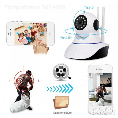 Безжична въртяща камера бебефон WiFi, снимка 4 - Бебефони - 40130442