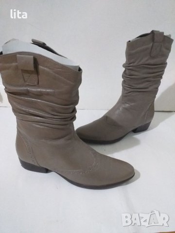 Кожени ботуши GIDO (сиви) Размер 38, снимка 2 - Дамски ботуши - 38718702