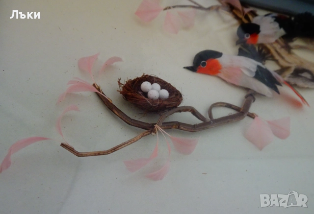 Стара диорама от пера Птици с гнездо,рамка. , снимка 6 - Антикварни и старинни предмети - 51990046