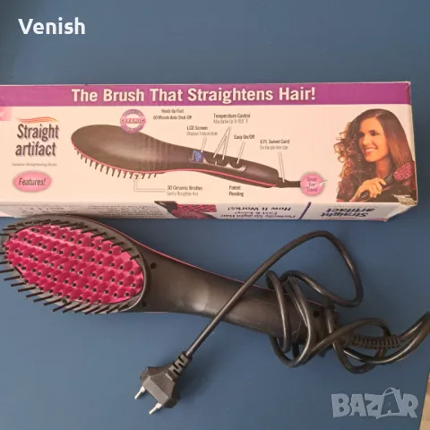 Електрическа четка за изправяне на коса, снимка 3 - Преси за коса - 47321016
