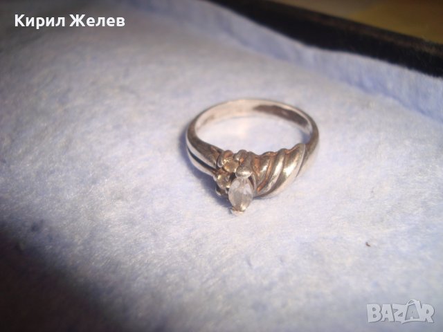 СТАР СРЕБЪРЕН СКЪПОЦЕНЕН АРТ ДЕКО ПРЪСТЕН с ПРЕКРАСЕН ФАСЕТИРАН ЦИРКОН 27276, снимка 7 - Антикварни и старинни предмети - 36846668