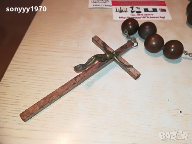 дървен кръст с христос и ланец-1.2метра, снимка 5 - Колекции - 29266925