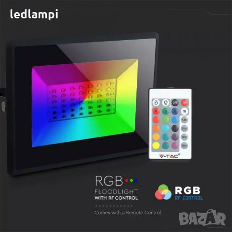 LED Прожектор RGB 50W Дистанционно Управление, снимка 2 - Лед осветление - 29830951