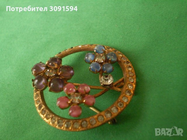 красива рядка антикварна брошка със цветя , снимка 10 - Антикварни и старинни предмети - 40106757