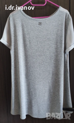 сива тениска LIU.JO с издължен гръб, снимка 8 - Тениски - 54179289