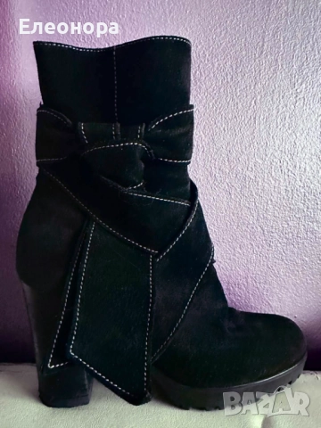 страхотни велурени боти с ток
