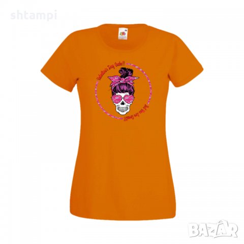Дамска тениска Свети Валентин Skull Valentine's 8, снимка 5 - Тениски - 35582049