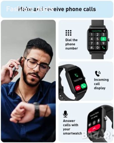 Нов Смарт часовник за мъже фитнес тракер за Android iOS смартфон, снимка 3 - Смарт гривни - 40775164