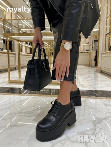 Обувки на платформа - черна матирана кожа, снимка 3 - Дамски ежедневни обувки - 54029719