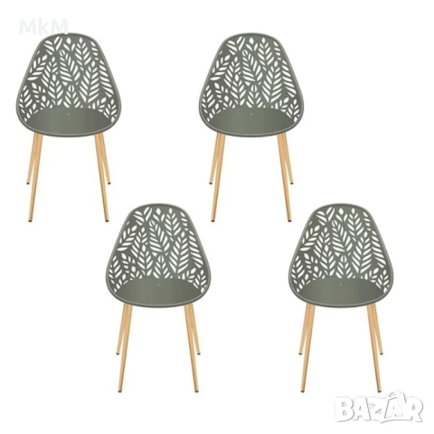 Комплект от 4 градински стола Calvi от полипропилен - THE HOME DECO FACTORY, снимка 4 - Столове - 50913571