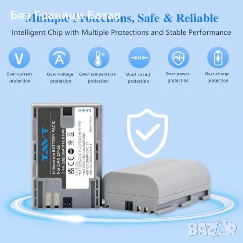 Нов комплект 2650mAh LP-E6N LP-E6NH Батерии + Зарядно Box за Canon фотоапарат, снимка 3 - Батерии, зарядни - 54208587