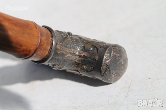 Стар бастун от бамбук със сребърна дръжка, снимка 12 - Колекции - 38300242
