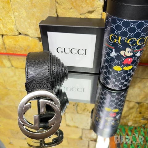 колани Gucci Leather Belt от естествена кожа в кутия , снимка 5 - Колани - 51677732