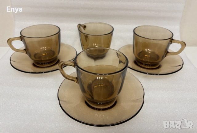 Чаши за кафе с чинийки от Дуралекс - Франция - за допълване на сервиз