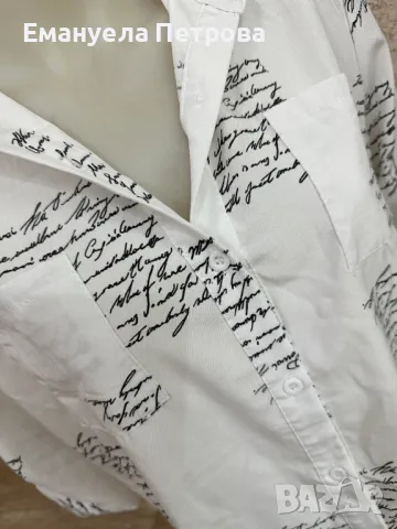 Свободна Дамска риза с принт; елегантна, ежедневна Л-ХЛ, снимка 2 - Ризи - 48059013