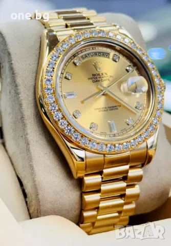 Rolex Day Date President Gold Champagne Diamond Bezel