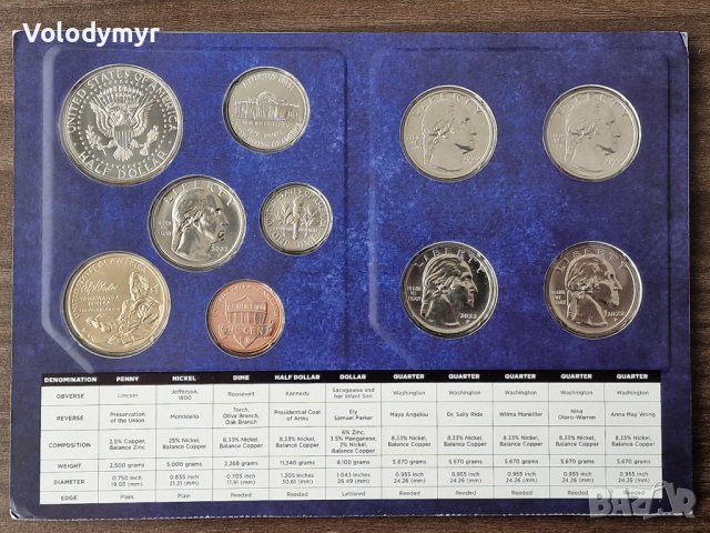 US Mint UNC Coin Set 2022 - Philadelphia Mint, снимка 2 - Нумизматика и бонистика - 40774640