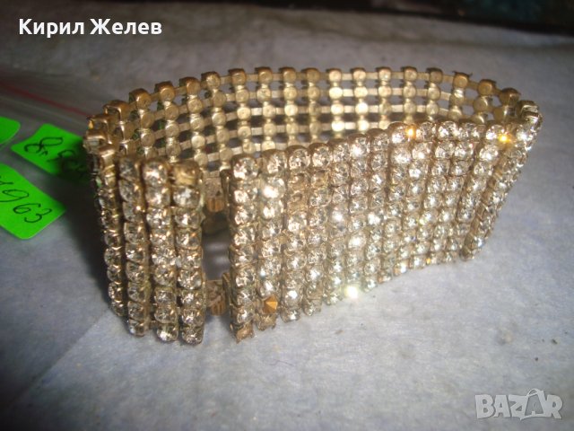 СТАРА СКЪПОЦЕННА БЛЕСТЯЩА ПОСРЕБРЕНА РЕТРО АР НУВО СТИЛ ГРИВНА с ФАСЕТИРАНИ ЦИРКОН КРИСТАЛИ 27963, снимка 9 - Антикварни и старинни предмети - 37095361