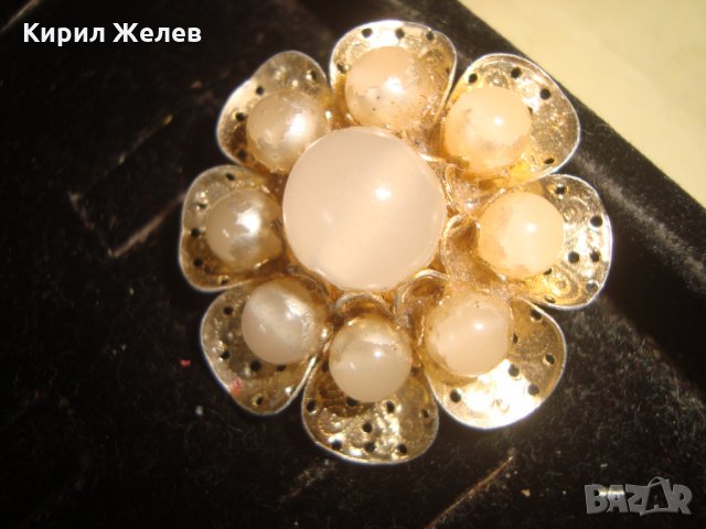 СТАРА ВИНТИДЖ ПЕРЛЕНА БРОШКА - ЦВЕТЕ 24335, снимка 3 - Антикварни и старинни предмети - 33962678