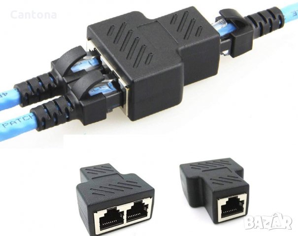 2 броя мрежов LAN сплитер, RJ45 удвоител