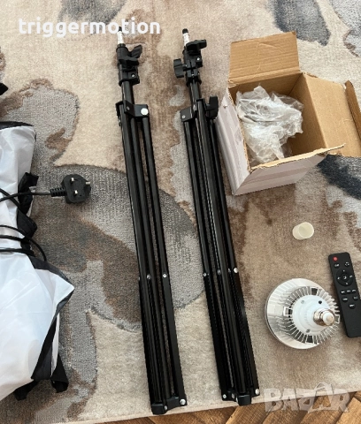 2 Х Софтбокс Лампа Andoer 70 Х 50см, 85W + Дистанционно /Фото студио /Студийно осветление, снимка 5 - Светкавици, студийно осветление - 52549983