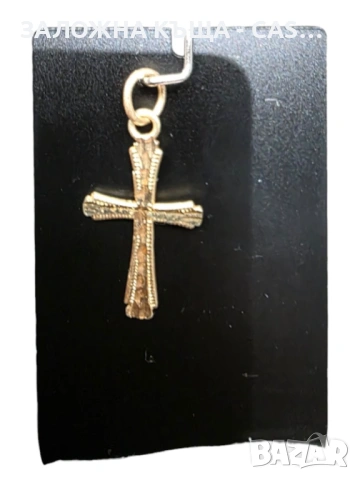 ​Златно кръстче висулка 14 карата (проба 585) – 0.74 гр., снимка 3 - Колиета, медальони, синджири - 53994322