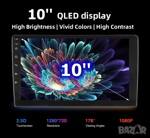 10” 2-DIN мултимедия с Android 14, 4G/LTE, RDS, 6/128GB, CarPlay и AndroidAuto , снимка 7 - Аксесоари и консумативи - 52431679